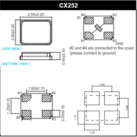 Cardinal晶振,貼片晶振,CX252晶振,無源SMD諧振器